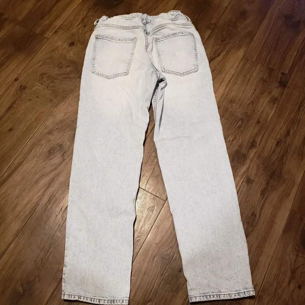 H&M Stoned Wash Boys  Blue Jeans Sz 14 Adjustable Waist